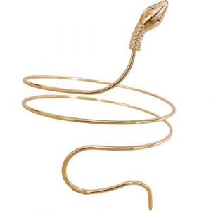 Yardenfun Bracelet Manchette Serpent en M&eacute;tal Dor&eacute; Bracelet Haut du Bras pour Femmes Spirale Accessoire Bijoux Femme Brassard Serpent pour Soir&eacute;e (Wope, neuf)