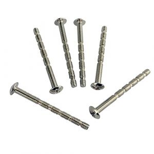 Lot de 6 vis &agrave; longueur r&eacute;glable M4 x 49 mm pour porte d'armoire de cuisine et poign&eacute;es de tiroir Couleur nickel (Yuexing Hardware, neuf)
