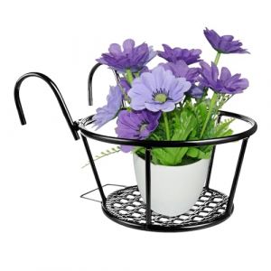 Support de Pot de Fleur Suspendu, Support Jardiniere Balcon Rond, Pot de Fleur Suspendu en Métal, Fer Rond Crochet Pot Fleur, Rond Paniers de Jardinière, pour La Maison, Balcon, Jardin, Balustrade (chuifan, neuf)