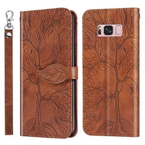 JayModCase Coque pour Samsung Galaxy S8, Premium en Cuir PU Multifonction Antichoc Etui &agrave; Rabat, Support Fentes Cartes Pochette de Portefeuille Cuir Coque Samsung Galaxy S8 - Marron (Hailian EU Store, neuf)