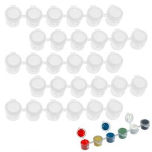 Pots de Peinture Vides, Bandes de Peinture Vides, Bande de Rangement Peinture, Mini Pots de Peinture, Pots Bandes de Peinture Vide, Contenants de Peinture, pour Salles de Classe, 5ML, 30 pi&egrave;ces (migohouse-store, neuf)
