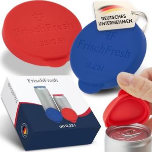 FRISCHFRESH - 2 pièces, rouge et bleu foncé, 0,33-0,5l+, Couvercle pour canettes de boisson, no BPA, Parfaite protection, Bouchon Canette Soda, Couvercle Canette Soda, Ferme Canette, Cache Canette (Sieb Brands, occasion)