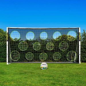 FORZA 3,7 m x 1,8 m But de Football en PVC | Cage pour Enfants avec Poteaux R&eacute;sistants aux Intemp&eacute;ries | Sac de Transport, Mur de Tir et Ballon en Option (6. But + Mur de Tir + Ballon) (Net World France, neuf)