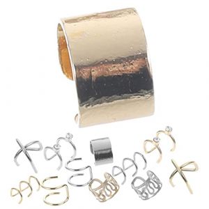 CRILSTYLEO 24 Pièces Boucles D'Oreilles Sans Trous Boucle D'Oreille Pour Homme Clip Sur Boucle D'Oreille Oreille Poignets Boucle D'Oreille Manchette Or Oreille Manchette Hommes Boucle (Yolena, neuf)