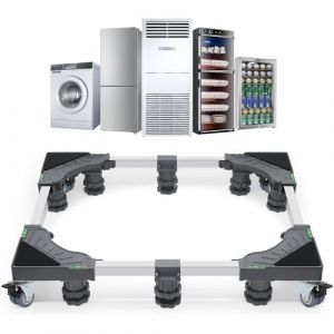W B D WEIBIDA Support pour Machine &agrave; Laver Am&eacute;lior&eacute; avec 10 Pieds et 4 Roues, Largeur Ajustable de 61-78cm, Socle Antid&eacute;rapant et Amortissant pour Grands Lave-Linge, S&egrave;che-Linge et R&eacute;frig&eacute;rateur, Gris (WHEELBIRD, neuf)