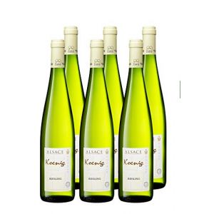 Vin blanc Koenig Riesling AOC Alsace Casher Vegan - 6 bouteilles 75 cl (l'Alsace en direct, neuf)