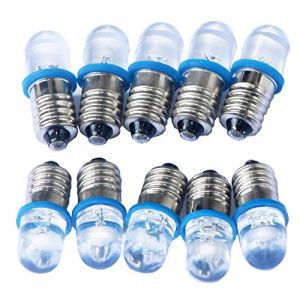 GutReise 10pcs E10/T10 4.5V Bleu Spot Ampoule LED Lampes + 10pcs E10 Base (GutReise, neuf)