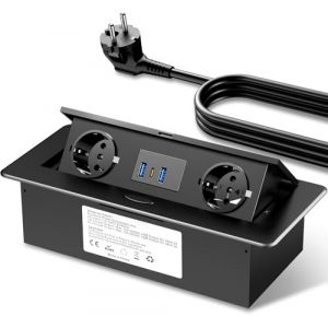 Airmom Prise Electrique Encastrable USB C 20W, Bloc Prise Encastrable avec Port USB et USB C, Multiprise Encastrable Noir (Airmom, neuf)