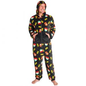 South Park Pyjama Combinaison Homme Grenouill&egrave;re Adulte et Ado avec Capuche Pyjama Combinaison Polaire Chaud Hiver Cadeau Homme (XL, Multi) (Get Trend., neuf)