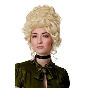 WIG ME UP - Perruque qualité rococo baroque noble blond clair blond platine choucroute Marie Antoinette GFW1675-613 (VK Event Fashion, neuf)