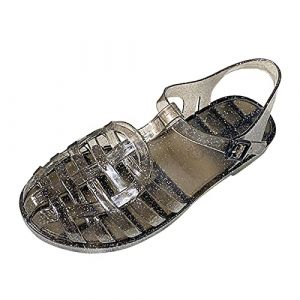 Generisch Sandales d'été pour femme - Sandales d'été en plastique transparent - Couleur unie - Chaussures plates en plastique - Sandales de plage en plastique - Sandales de bain - Sandales plates pour (GUIYUXING, neuf)