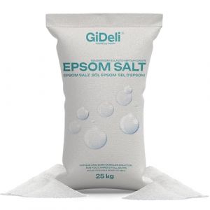 GiDeli Epsom Sel de bain Sel d'Epsom Sel d'Epsom Sel de magn&eacute;sium pur heptahydrat&eacute; Qualit&eacute; pharmaceutique (25 kg) (Posh Sp. z o.o., neuf)