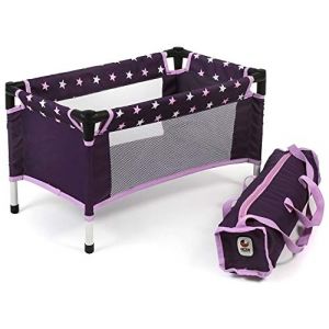 Lit Parapluie poupée de Voyage imprimé Etoiles - 54x31x32cm - Set Accessoire Poupon et Carte Tigre - nouveauté (cavernedesjouets, neuf)