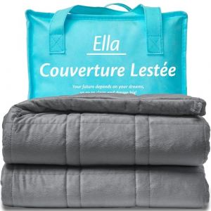 Ella Couverture Lest&eacute;e Adulte 135x200cm 9kg Polaire Sherpa, Couverture Pond&eacute;r&eacute;e Relaxante, Calmante, 7 Couches, Perles de Verre Hypoallerg&eacute;niques, Couche Externe Coton Doux & Rafra&icirc;chissant (Ella Health, neuf)