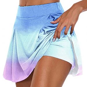Jupe Short Femme Ete Fluide,Jupe Short Femme Ete Casual Sport Jupe Tennis Femme Shorts de Sport Running Yoga Legging &Eacute;lastique Pants Activewear Couleur Unie Taille Haute Short Court Leger (Anglekie, neuf)
