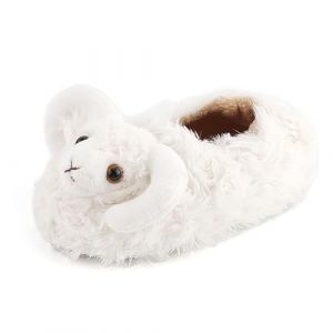 MASOCIO Chausson Enfant Fille Pantoufle Enfants Hiver Peluche Chaussure Antiderapant Taille 22 23 EU Animal Blanc 1 (Ortego, neuf)