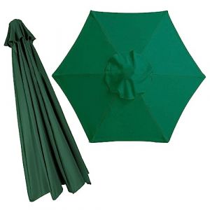 Toile de rechange pour parasol 2.0m/2.7m/3.0m, toile de parasol deporté 6 baleines/8 Baleines, Housse de rechange pour parasols de jardin, Anti-UV extérieur Parasols Auvent de rechange(Couleur:vert,Ta (CSXMY, neuf)