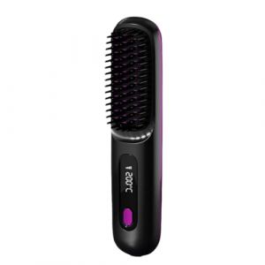 Vocdikficy Lisseur à Cheveux Électrique LCD USB Charge Chauffage Curling Peigne Lisseur à Cheveux Sans Portable Peigne à Lisser les Cheveux Noir (lyvnbz, neuf)