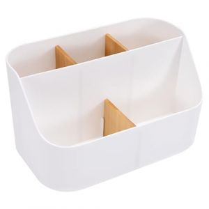 Jesustree Organiseur de Bureau avec 5 Compartiments, Boîte de Rangement Amovible Organisateur de Multimédia Porte Stylo pour la Maison D'école de Bureau, Blanc (AMPHOLY VORTEXA S.R.L., neuf)