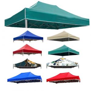 Toile de Rechange pour pavillon tonnelle Tente Toit de Remplacement Gazebo de Jardin Tissu Polyester Haute densité, Anti-UV 50+ pour Jardin, Terrasse, Marché Pavillon (Green,2X3M(6.5'x10')) (LFUK3, neuf)