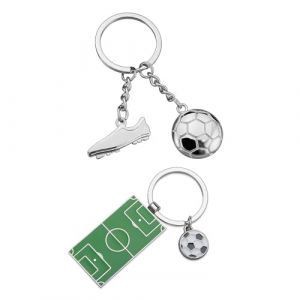 JYNXOR 2 Pièces Argenté Porte Clé Ballon de Foot Mini Porte Clef Football Métal Porte-Clés de Football Personnalisé pour Supporters, Sportifs, Joueurs, Les Amateurs de Football (SHOPSCAPE INK, neuf)