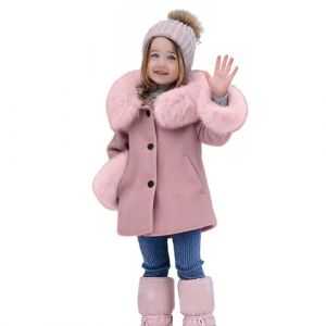 cenozo Veste d'hiver pour Fille en Tissu de Coton Lav&eacute; Renforc&eacute;,Manteau d'hiver pour Fille &agrave; Manches Longues avec Capuche et Garniture en Fausse Fourrure,Veste d'hiver pour Fille avec Poches (cenozo, neuf)