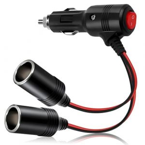 1 &agrave; 2 Rallonge Allume Cigare, prise allume cigare,12V/24V Adaptateur R&eacute;partiteur avec interrupteur marche/arr&ecirc;t et fusible 10A, pour Voiture, Bateau (LUYUXUAN LIMITED, neuf)