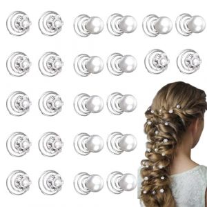 Esshogo Lot de 24 épingles à cheveux en spirale pour cheveux - Strass et perles - Diamant - Perle - Fleur - Bijoux - Accessoire de mariage - Pour femme et fille - Pour mariage, fête prénuptiale (2 (Esshogo, neuf)