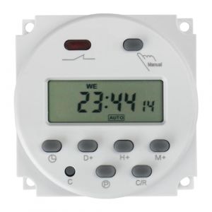 BAOMAIN CN101A Minuteur programmable avec Couvercle &eacute;tanche AC 220 V avec &eacute;cran LCD num&eacute;rique 16 A et 28 Prises en Charge du Programme hebdomadaire Quotidien (CN101A 220V) (BAOMAIN, neuf)