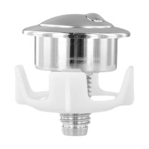 Bouton poussoir de rechange pour chasse d'eau, double bouton poussoir de chasse d'eau, installation facile, sans mécanisme à ressort (argenté) (Tooluantmall, neuf)