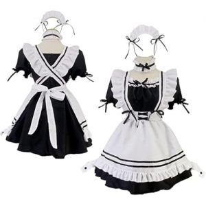 KOLENSA KOENSA japonais dames Anime femme de chambre v&ecirc;tements tenue Cosplay Costume filles robe Sissy fran&ccedil;ais fantaisie tablier femme de chambre v&ecirc;tements (Leishun, neuf)