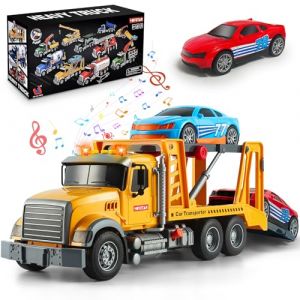 Joellfuner Grand Dépanneuse Jouet, 1:12 Camion Dépanneuse Enfant avec 2 Voiture, Transporteur Véhicule avec Son et Lumière, Jouet de Véhicules Camion Cadeau pour Fille Garçon dès 3 Ans (TORYODOR ETRADE, neuf)