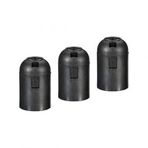 sourcing map Lumière Douille 250V E26/E27 57x37mm À visser LED Ampoule Lampe Douille sans Filetage Abat-jour Anneau pour Rétro Pendentif Lumières Noir Paquet de 3 (Weisser Berg, neuf)