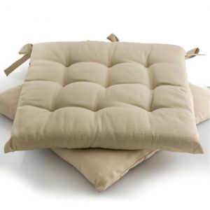 etérea Coussin de Chaise de Jardin 40x40 chaises Exterieur Galette de Chaise Coussins intérieur 2 Pièces de Coussins 40 x 40 cm Taupe (Magita France, neuf)