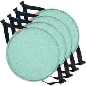 Galette de Chaise Ronde Coussin de Siège avec boucle élastique，1 / 2 / 4pcs coussin de Tabouret rond antidérapant coussin de chaise pour Salle à Manger/Bureau/Canapé ( Color : 7# , Size : 4PS_35CM/13. (Fengzi Comprehensive, neuf)