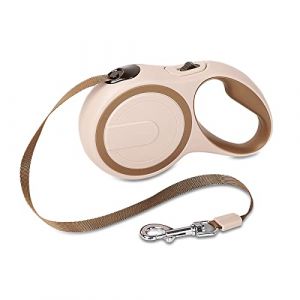 Galat&eacute;e Laisse pour Chien R&eacute;tractable, Frein Et Verrouillage &agrave; Un Bouton, Laisse Extensible &agrave; 360&deg; sans Enchev&ecirc;trement avec Ruban Tress&eacute; en Nylon Haute Densit&eacute;(S, Marron) (HEALTH CHAN LTD, neuf)