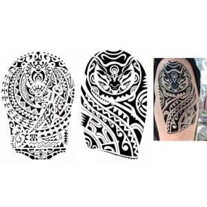 Lot de 2 feuilles de tatouage tribal J518 522 - Tatouage temporaire pour le haut du bras (Beyond Perfection, neuf)