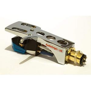 Coque de r&eacute;troviseur avec rev&ecirc;tement chrom&eacute;, support avec micro AT, aiguille pour Technics SL D1, SL D1K, SL D2, SL D202, SL D205, SL D2K, SL D3, SL D303, SL D33, SL D3K, SL D5. (MyNeedleStore Cdn, neuf)