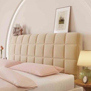 Housse Matelass&eacute;e T&ecirc;te de Lit Lavable pour Lits Simples et Doubles (King Size, 70x160 cm, Grand Plaid Kaki) (Hearda, neuf)