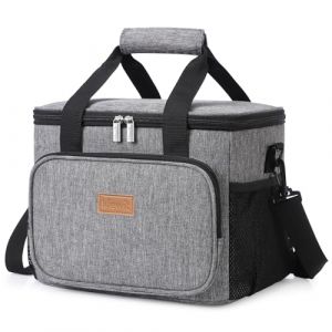 Lifewit Sac Isotherme Repas 15L(24 Canette), Grand Glaciere Souple Isothermes Homme et Femme, Portable Lunch Bag Box, Sacs Dejeuner pour Travail, Pique Nique, Plage, Gris (Lifewit Home FR, neuf)