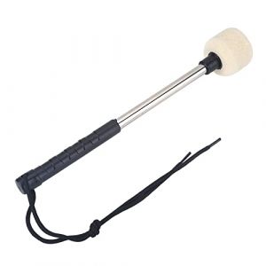 Maillet de Tambour, 32cm Percussion Mailloche Musicale, Maillet de Grosse Caisse, Baguette de Tambour de Basse Xylophone Marimba Instrument avec Tête en Feutre de Laine et Poignée en Acier Inoxydable (Fangzoun, neuf)