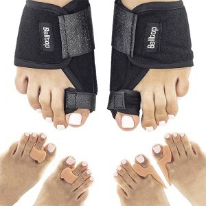 Orthese hallux valgus corrective (nuir et jour). 4x Séparateur d ́orteil en silicone/Ecarteur d'orteil pour chaussures (jour) + 2x attelle d'oignon (nuit). Redresseur dorteils et orthese pied (Belltop EU, neuf)