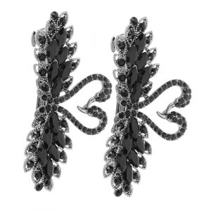 WEKADRIN 2 Pièces Swan Crystal Hair Clips Vintage Rhinestone Metal Claw Clips For Women Comfortable Spring Structure Elegant Half Up Hairstyle Accessories (CIUUNIG, neuf)