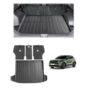 [Lot de 4] GAFAT Compatibles avec Kia Sportage NQ5 V 2022-2025 2026 Tapis de Coffre + Si&egrave;ge Arri&egrave;re, Sportage 2025 Tapis Caoutchouc TPE Toutes Saisons, Scan 3D d'origine, Bord Haut, 360&deg; Protection (GAFAT(EU), neuf)