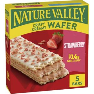 Nature Valley Barres de gaufrette cr&eacute;meuses croustillantes &agrave; la fraise fabriqu&eacute;es avec des grains entiers 5 barres 184,3 g (Treatspree, neuf)