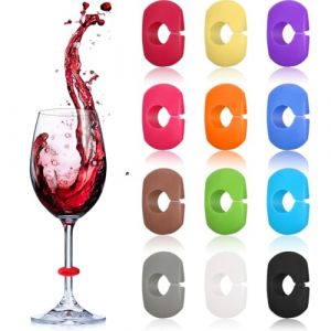 COYUN 12PCS Marque Verre à vin, Marqueurs de Verre à Vin en Silicone Marque, Identifiants pour Verres de Réception, Marque-verres Colorés Bière, Pour diverses tasses, Fournitures de décoration (HLWA RETAILS LTD UKSTORE, neuf)