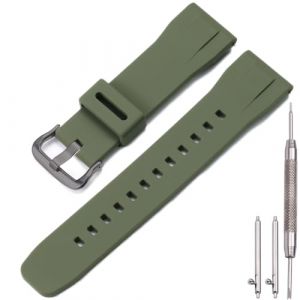 MCXGL Bracelet de montre en silicone imperm&eacute;able compatible avec Casio Protrek PRG650 600 PRW6600 - Bracelet de montre sport pour homme - 24 mm - Boucle noire - Vert militaire (MCXGL, neuf)