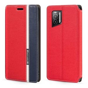 Coque &agrave; Rabat en Cuir PU Bicolore avec Fermeture Magn&eacute;tique Invisible Compatible avec Crosscall Stellar-X5, &Eacute;tui &Eacute;l&eacute;gant et Protecteur (Rouge) (Shantime, neuf)