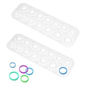 SKHAOVS 2 Pièces Moules en Silicone pour Bagues en Résine, Silicone Coulée Moule Moulle Resine Epoxy pour la Décoration Artisanat Fabrication de DIY Collier Pendentif (ZhiTu Eu, neuf)