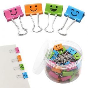 Lot De 40 Pinces &Agrave; Papier Pliables En M&eacute;tal Avec Bo&icirc;te,Pince Papier,Pince Document,Pince Double Clip,Trombones Bureau,Pince A Papier,Pinces &Agrave; Reliure De 19 Mm,Pour Organiser Des Notes, Classer (FENGXIAO STORE, neuf)